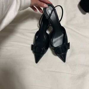 Zara Black Slingback Shoes